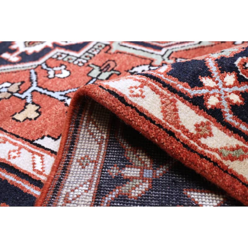 ECARPETGALLERY Hand-knotted Serapi Heritage Dark Copper Wool Rug - 8'11 x 11'8