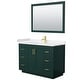 preview thumbnail 47 of 98, Miranda Single Vanity Set, Cultured Marble Top, 46-Inch Mirror 48-Inch Single - Green, Gold Trim, Carrara Cultured Marble Top