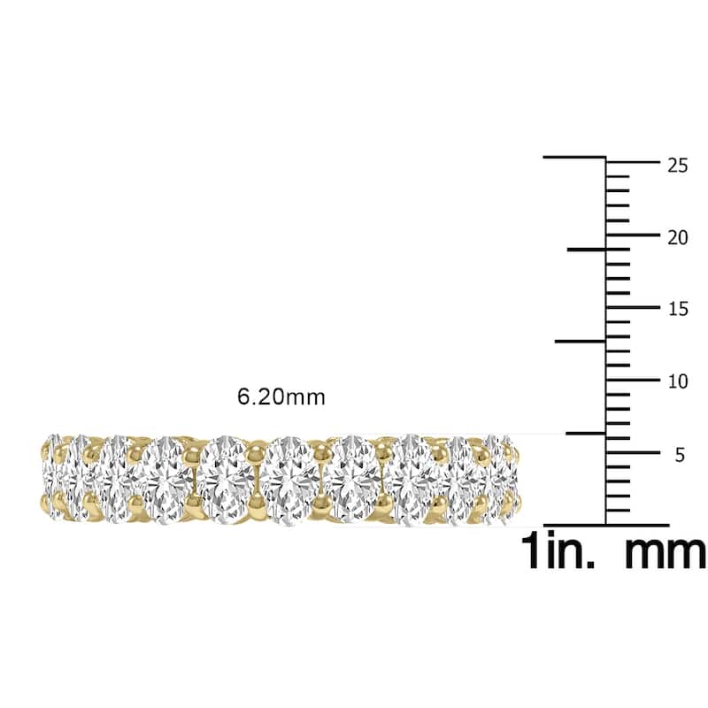 Marquee Jewels Oval Lab Grown Diamond Eternity Band in 14K Yellow Gold (6.80 Carat TW)