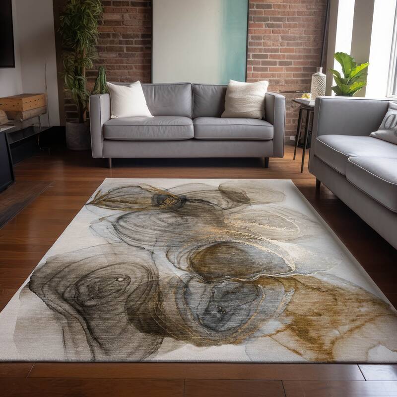 Varo Contemporary Abstract Weather Resistant Classic Meets Modern Outdoor Rug