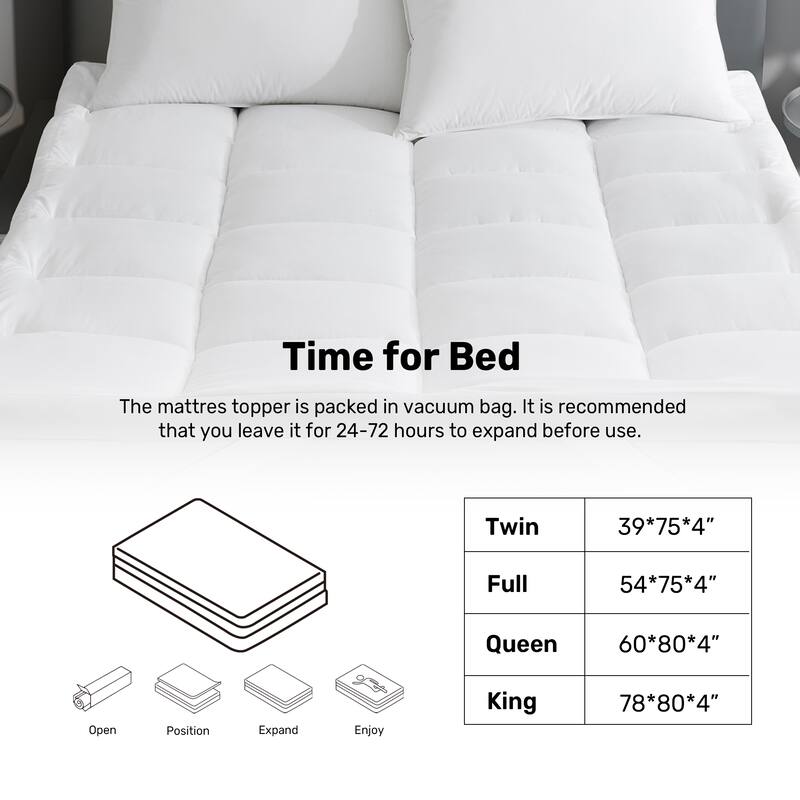 4-inch Thickness Down Alternative Fitted Mattress Topper with Soft Cover