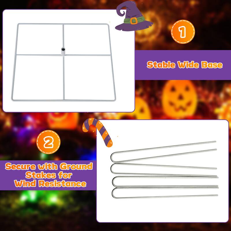 Gymax 3.4 Ft Halloween Decorations Light up Stacked Pumpkins Standing