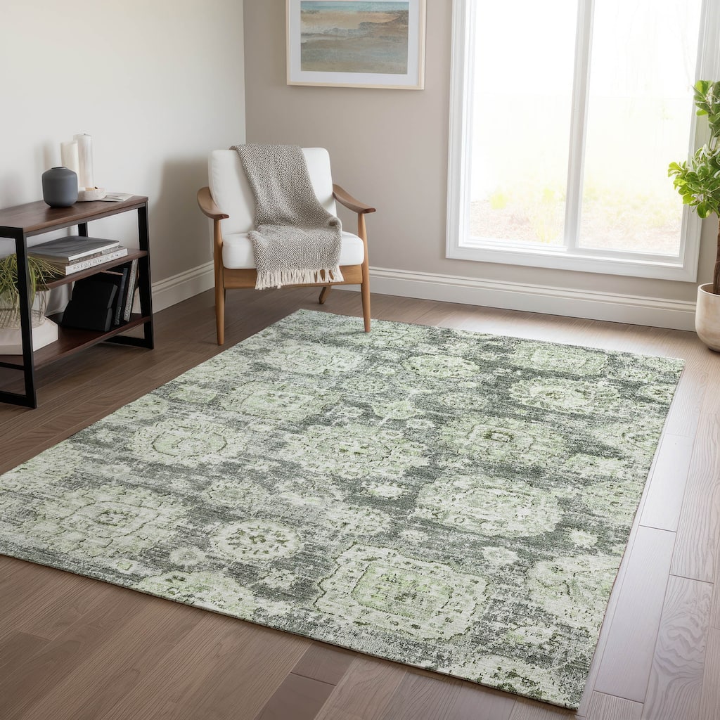 Machine Washable Indoor/ Outdoor Chantille Vintage Persian Rug
