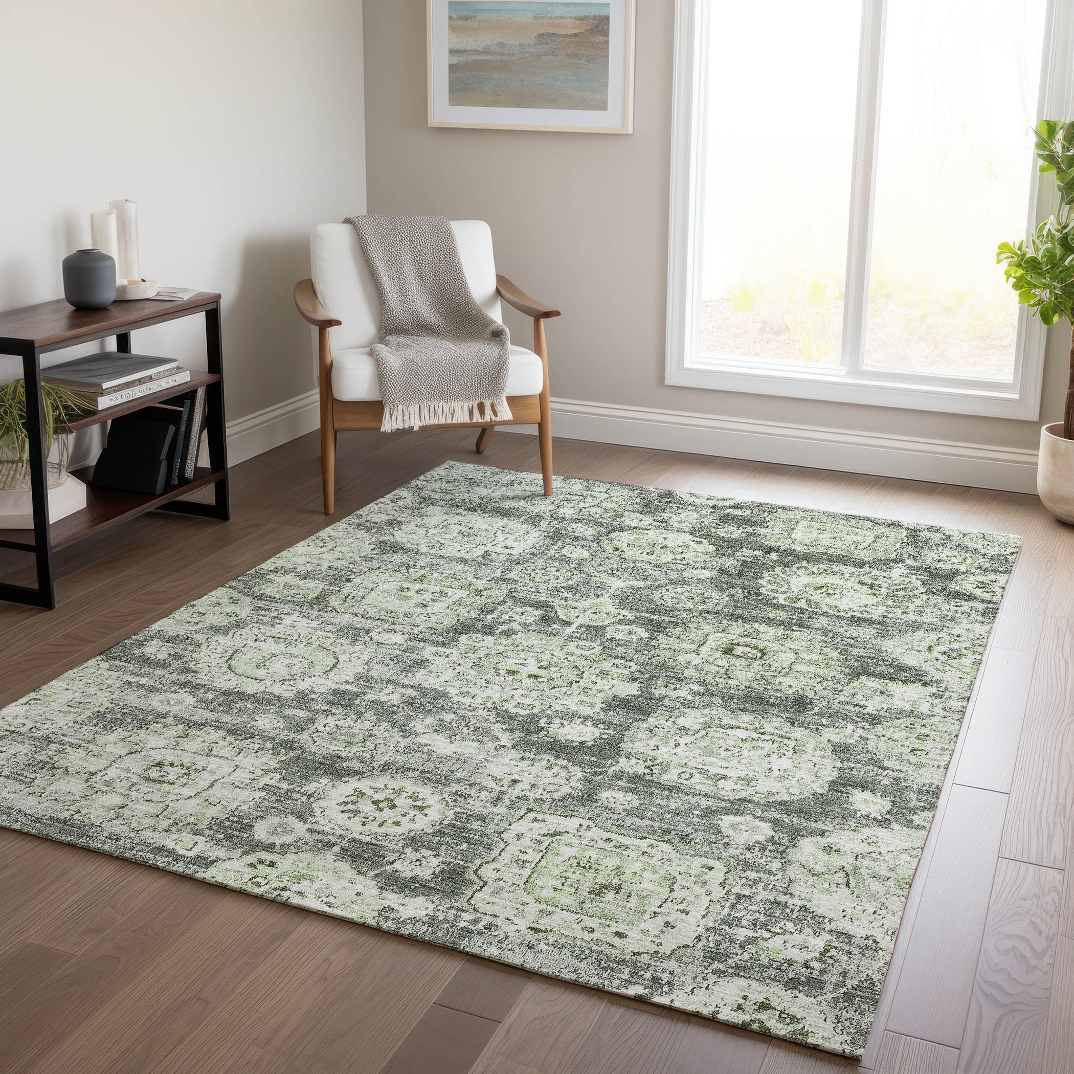 Machine Washable Indoor/ Outdoor Chantille Vintage Persian Rug