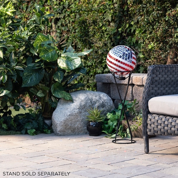 Alpine Mosaic American Flag Gazing Globe 10
