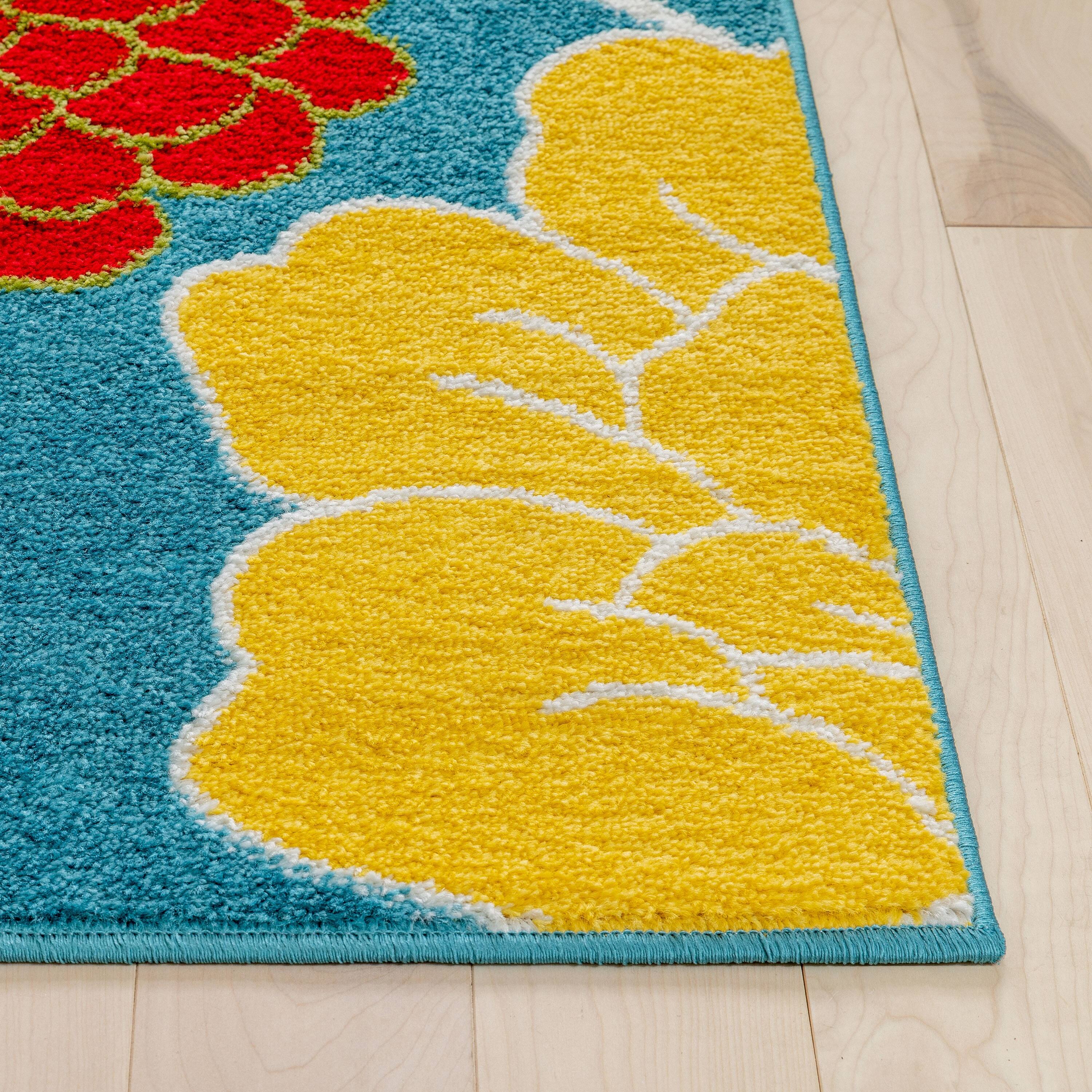 Well Woven Starbright Daisy Flowers Floral Kids Area Rug On Sale