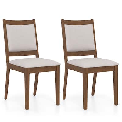 Gymax Modern Dining Chair Set of 2 Upholstered Kitchen Chair w/ Padded
