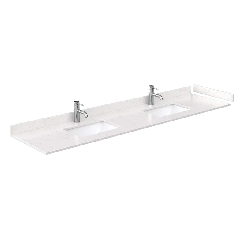Wyndham Collection 84" Double Vanity Top with Undermount Rectangular - Carrara Cultured Marble