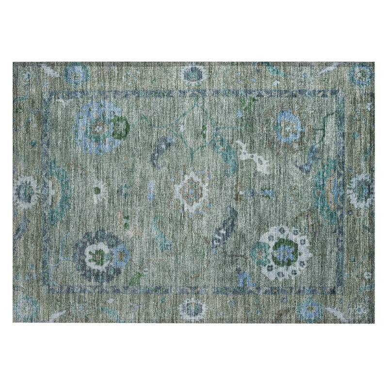 Machine Washable Indoor/ Outdoor Traditional Boho Chantille Rug