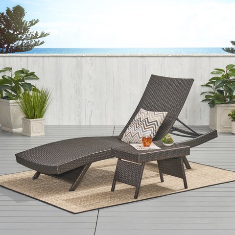 Toscana Outdoor 2-piece Wicker Adjustable Chaise Lounge Set by Christopher Knight Home