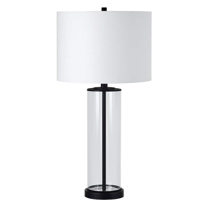 Everren Desdemona 28" Length Table Lamp- Set of two, Clear and Matte black