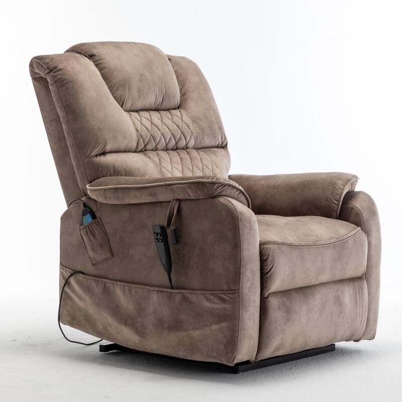 Oversized Electric Lift Recliner with OKIN Motor, Infinite Recline to 180°, Extra-Wide Seat, and Convenient Side Storage
