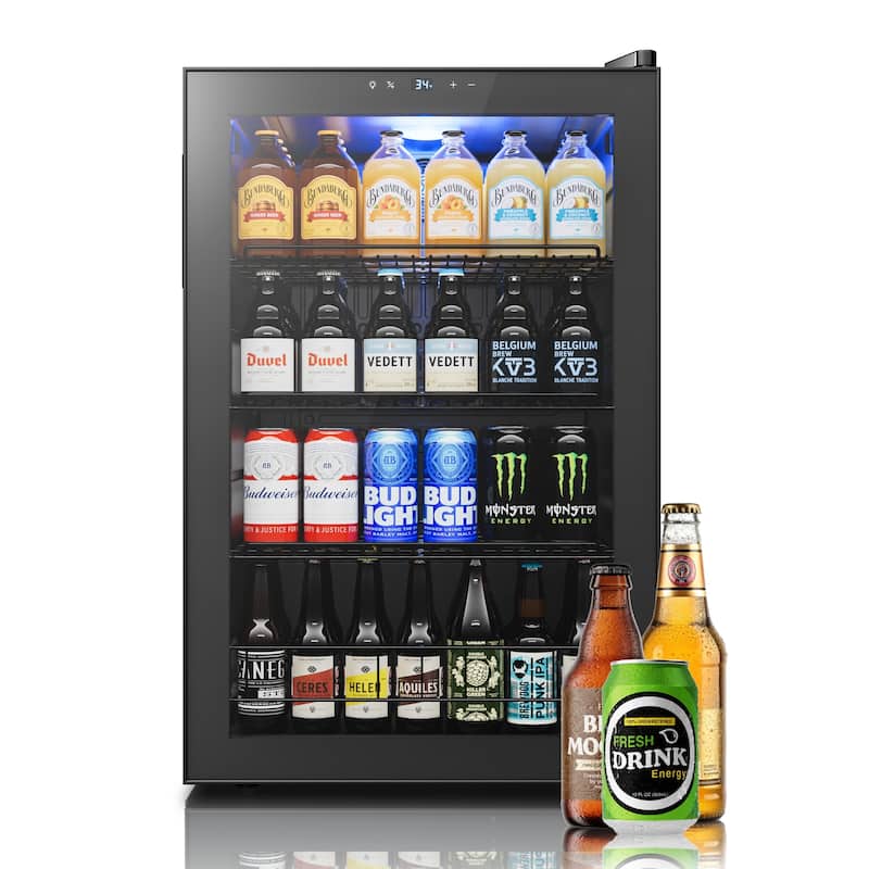 Yeego 141-Cans Beverage Cooler, Mini Fridge with Adjustable Shelves