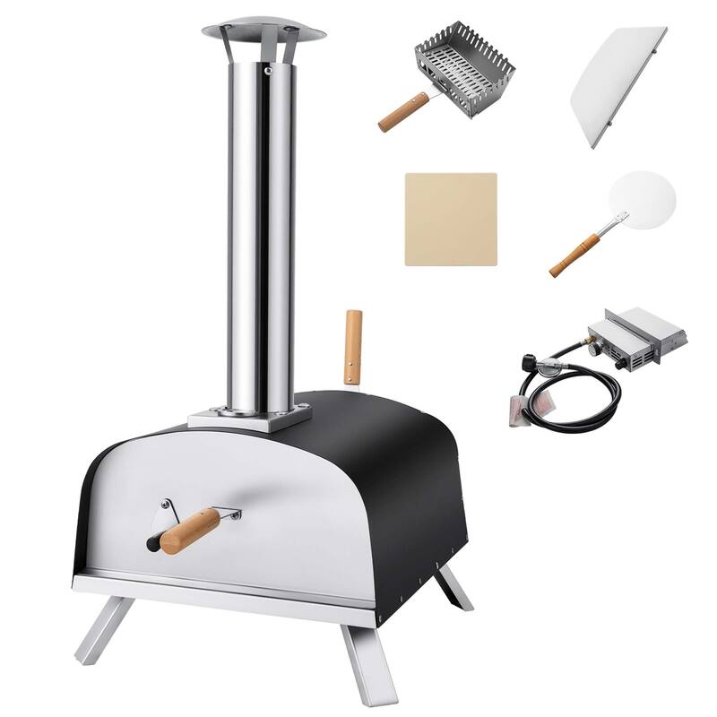 Costway 12" Multi-Fuel Pizza Oven Propane & Wood Fired Pizza Maker - See Details