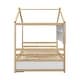 preview thumbnail 15 of 116, Bedroom House Bed with Roof Frame Bedside-shelves and Under Bed Storage Unit