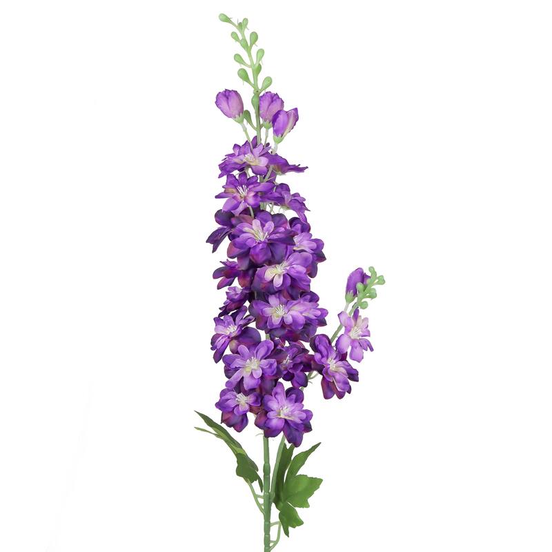Set of 6 Purple Artificial Delphinium Flower Stem Spray 34in - 34" L x 4" W x 4' DP