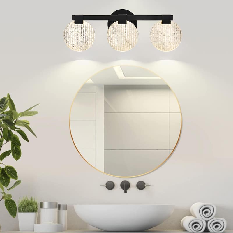 Modern 3-Light Black Vanity Light - Black