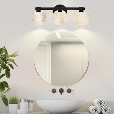 Modern 3-Light Black Vanity Light