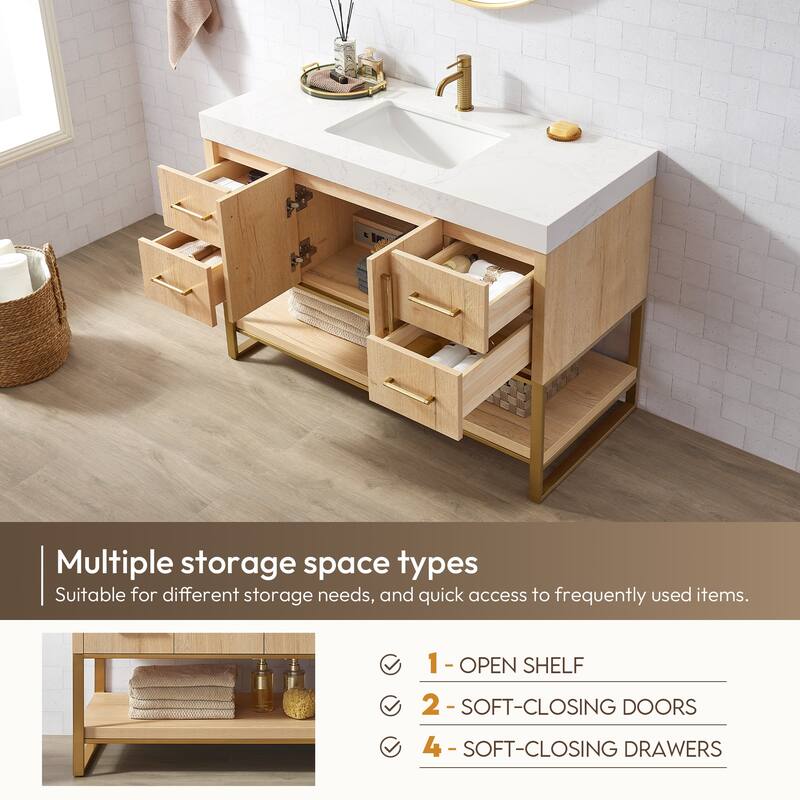 Kolkata Bathroom Vanity in Weathered Oak without Mirror