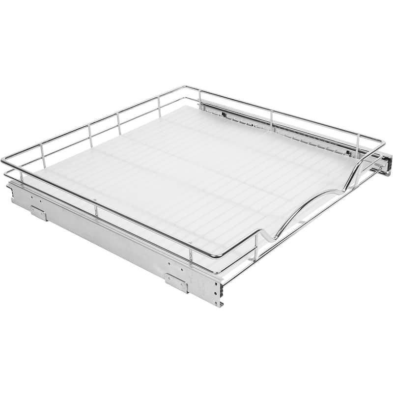 Hold N’ Storage Hard Plastic Liner for Pull Out Shelf, Fits Pull Out Cabinet Organizer - Shelf Protector Liner, Clear Frosted.