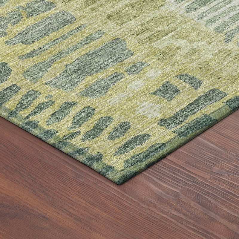 Machine Washable Indoor/ Outdoor Modern Imprints Chantille Rug