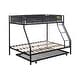 preview thumbnail 6 of 7, Twin over Full Metal Bunk Bed with Trundle and Textilene Guardrail