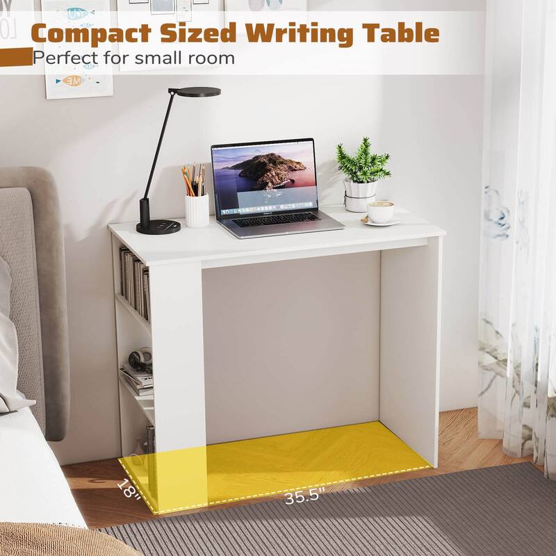 Costway 35.5" Compact PC Laptop Desk Modern Style Office Study Desk - See Details