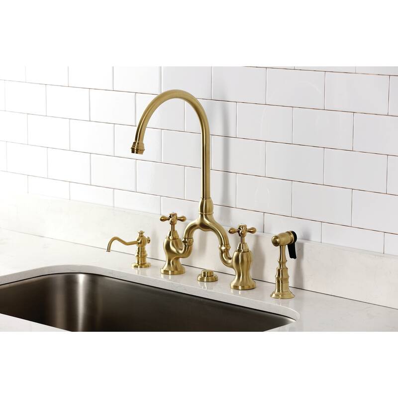 Kingston Brass KS779.AXBS English Country 1.8 GPM Widespread Bridge