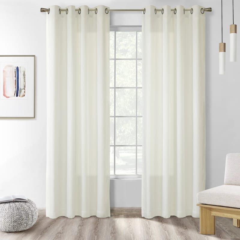 ThermaVoile Rhapsody Lined Grommet SIngle Curtain Panel and Ascot Valance