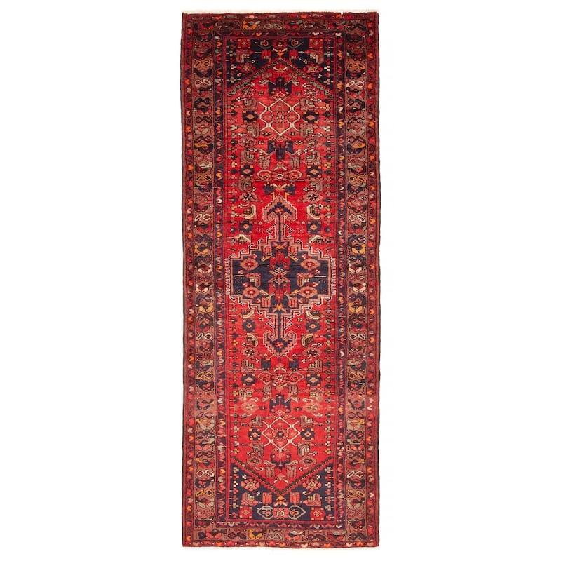 ECARPETGALLERY Hand-knotted Andelz Red Wool Rug - 3'5 x 9'7 - Red - 3'5 x 9'7