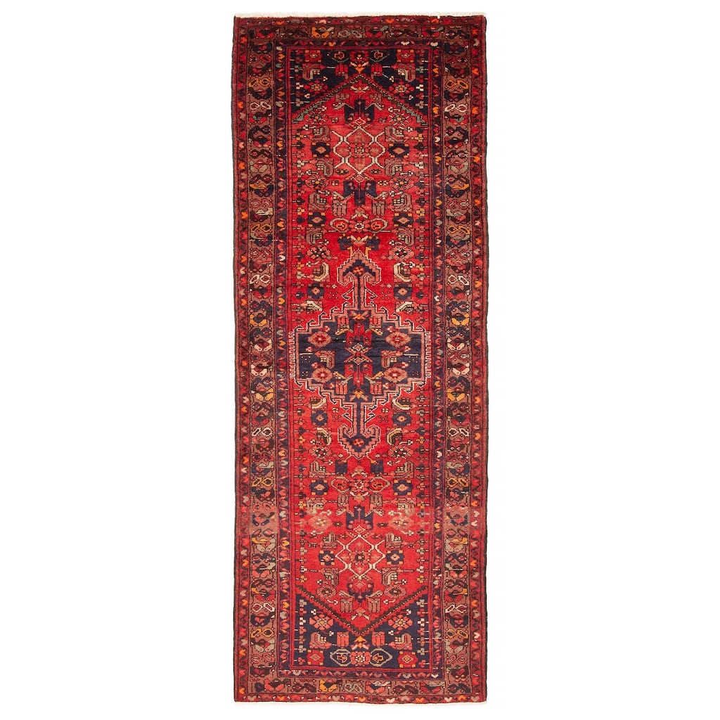 ECARPETGALLERY Hand-knotted Andelz Red Wool Rug - 3'5 x 9'7