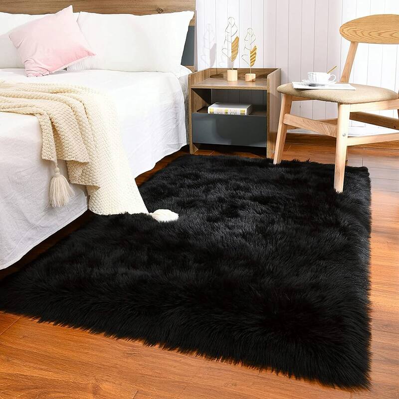 Shaggy Faux Fur Sheepskin Area Rug Super Soft Home Decor Carpet