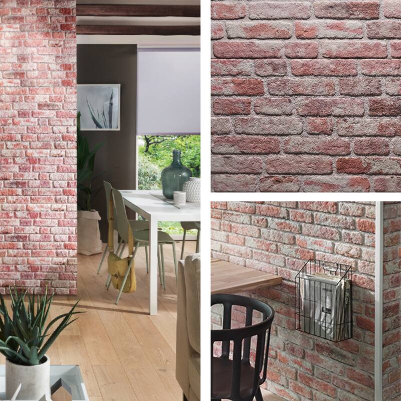 0.79 in. x 19.69 in. x 47.24 in. UltraLight Faux Brick HD Printed Jointless Common Plank (4-Pack)