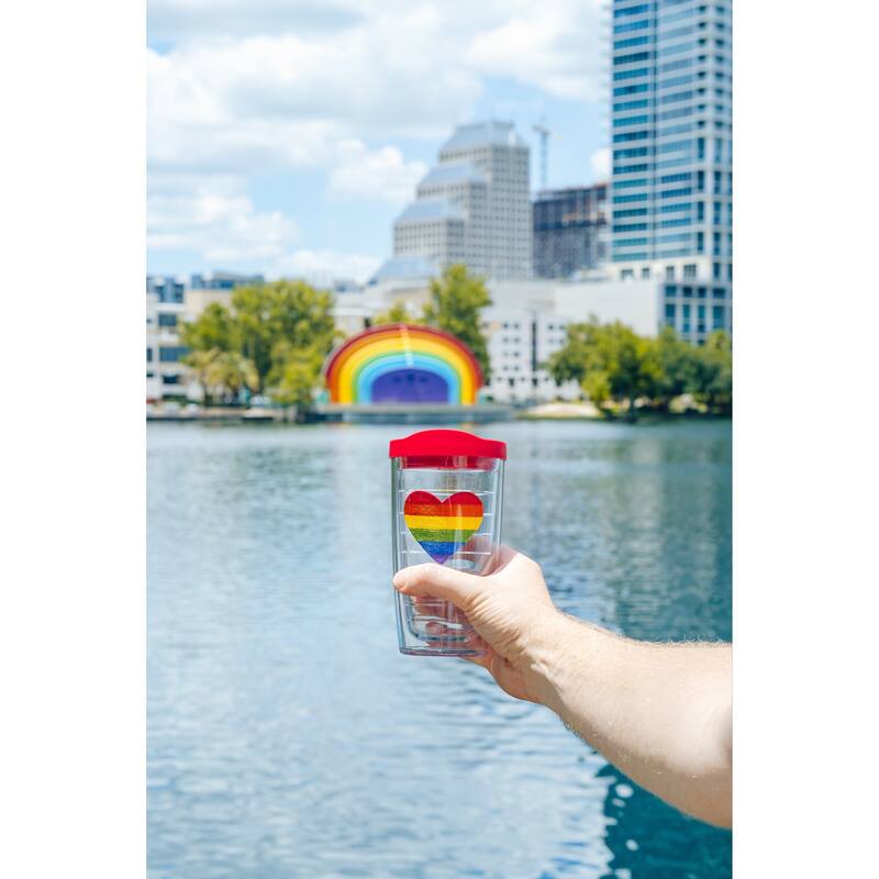 Tervis Pride Heart Made in USA Double Walled Insulated Tumbler Travel 16oz, Classic