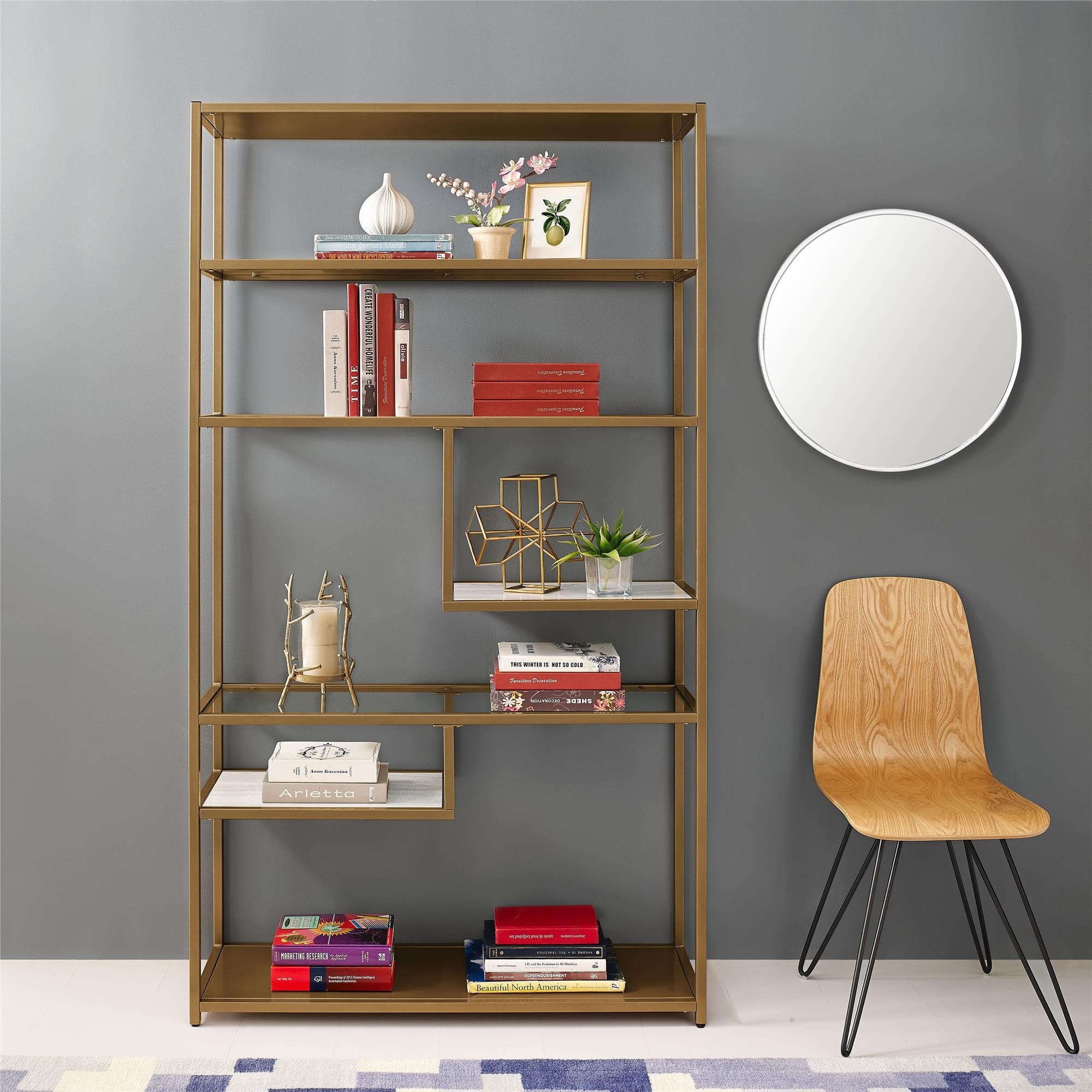 Geometric etagere sales bookcase
