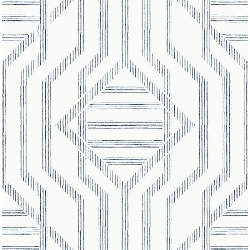 A-Street Prints Essex Dark Blue Geometric Wallpaper