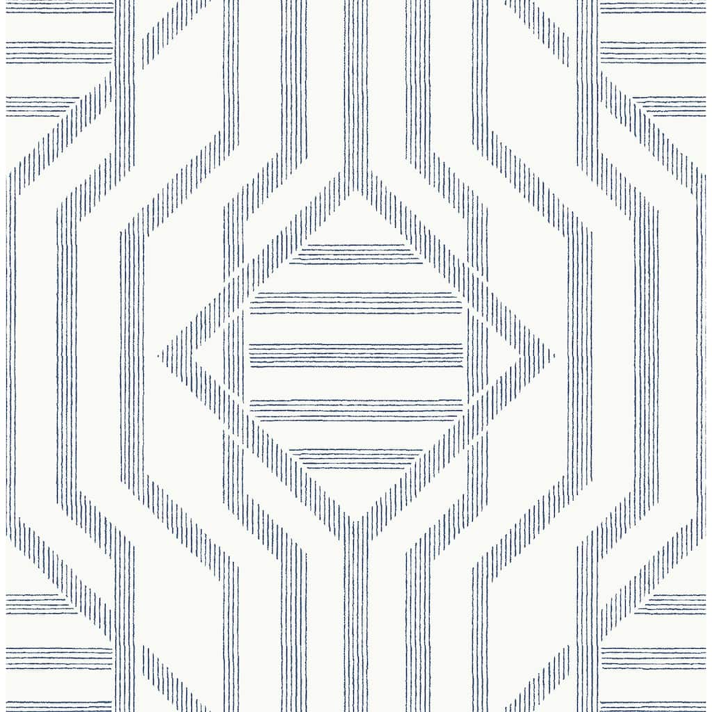 A-Street Prints Essex Dark Blue Geometric Wallpaper