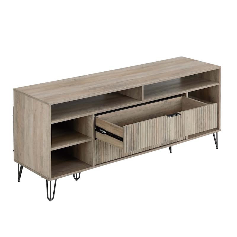 Manhattan Comfort Dumbo Mid-Century Modern TV Stand with 6 Shelves
