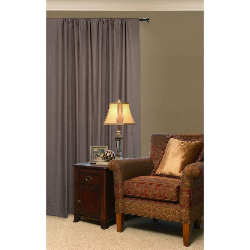 Lumi 5/8" Single Curtain Rod Set Pewter/ Matte Black- Trumpet finials