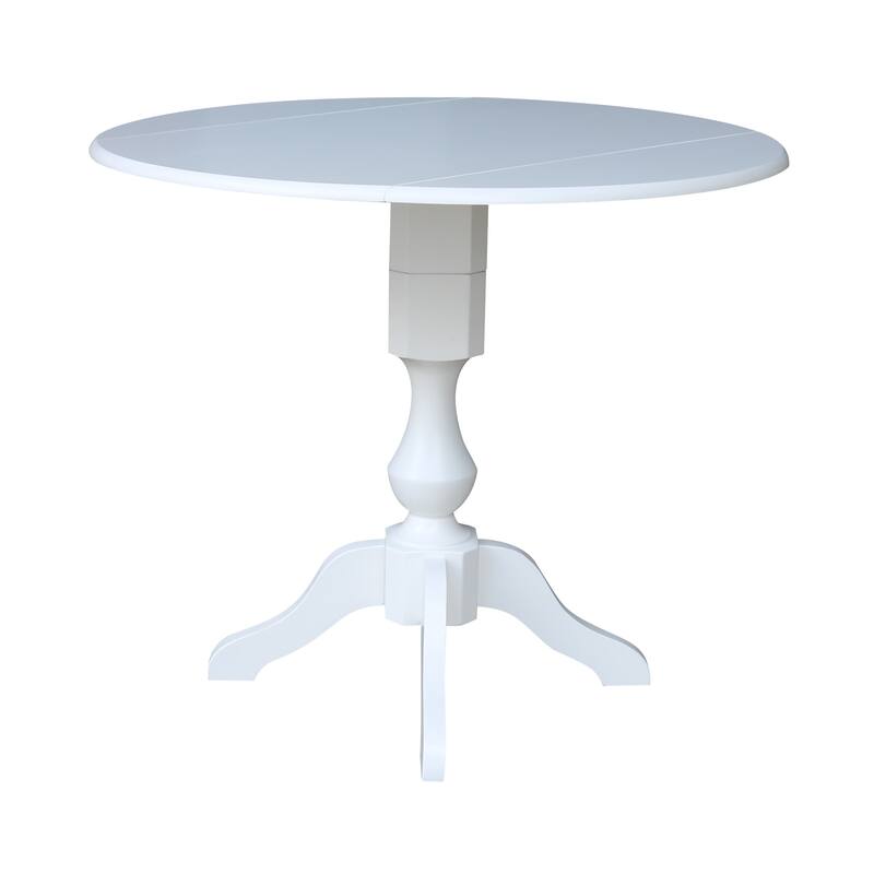 42" Round Dual Drop Leaf Pedestal Table