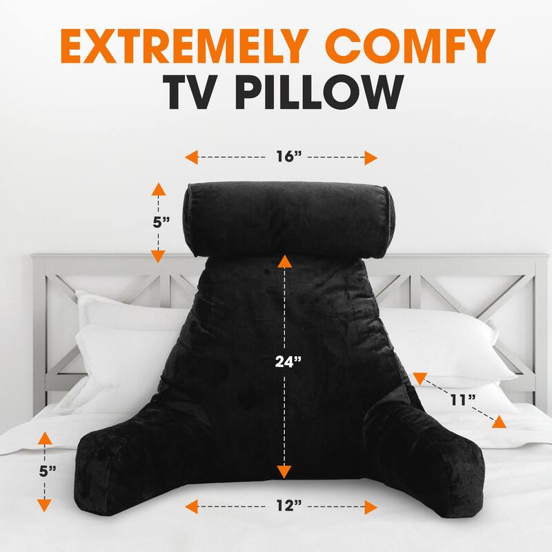 Cheer Collection Extra Large TV Pillow With Detachable Bolster