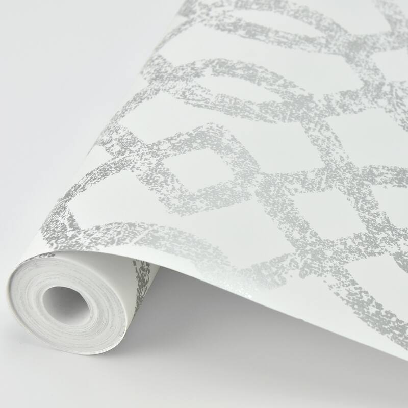 A-Street Prints Ethereal Silver Trellis Wallpaper