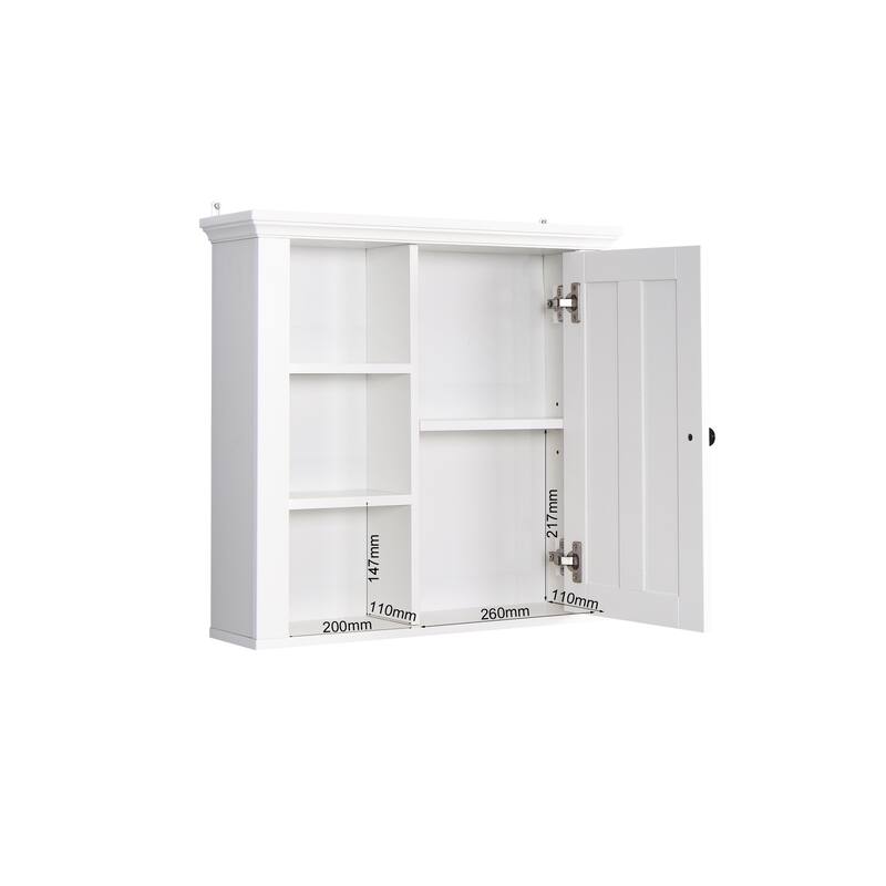 Bathroom Medicine Cabinet with Adjustable Shelf for Over Toilet Storage, Waterproof MDF Construction, Easy Assembly