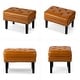 preview thumbnail 16 of 42, Glitzhome 22"W Mid-century PU Leather Tufted Ottoman Foot Stool