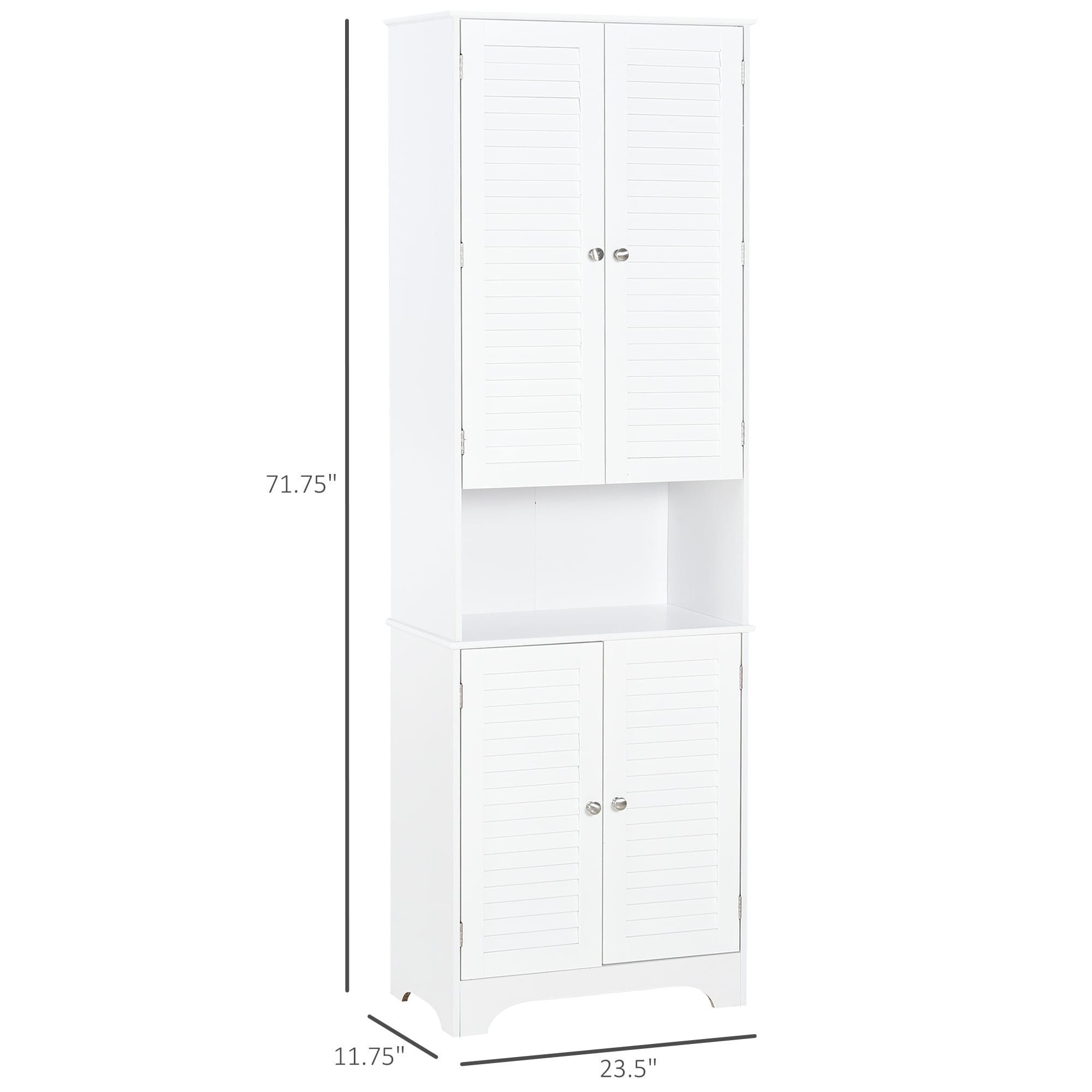 Bouwen passend overdrijven HOMCOM Freestanding Bathroom Storage Cabinet with Shutter Doors and  Adjustable Shelves, Toilet Vanity Cabinet - On Sale - Overstock - 31687288