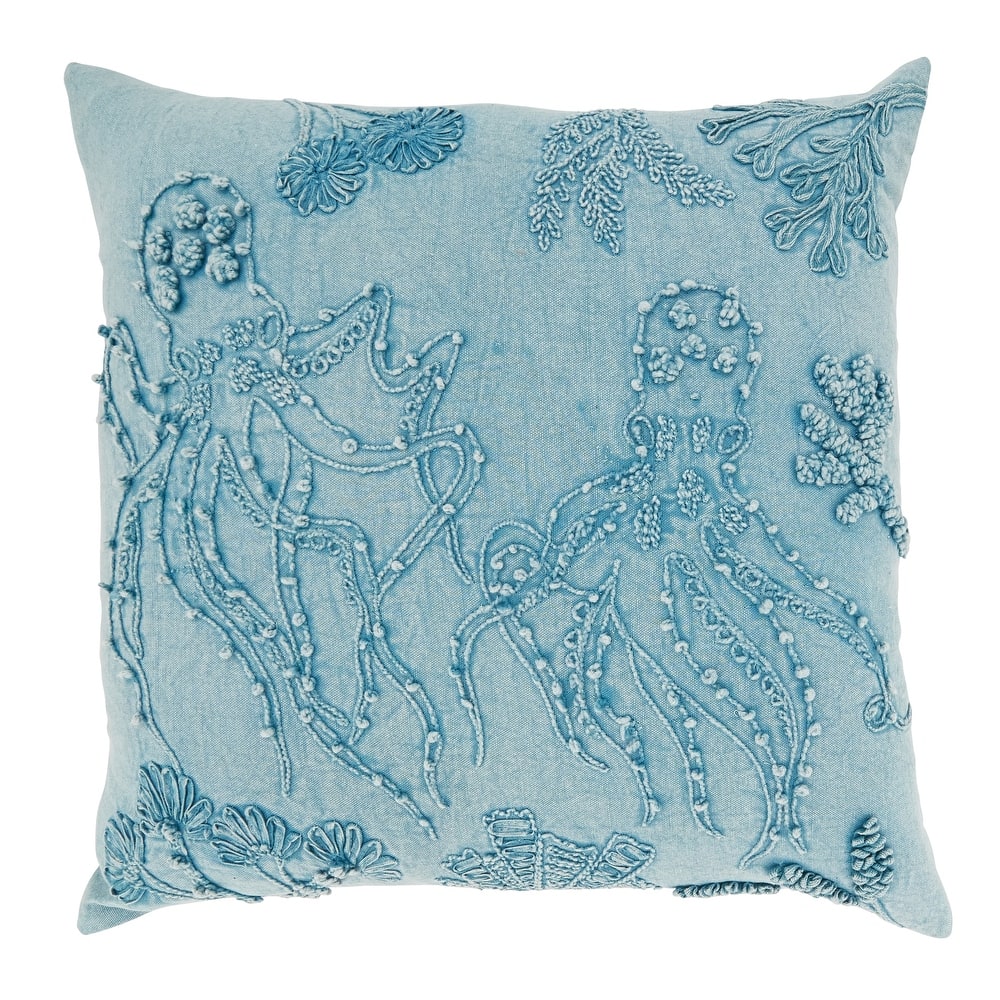 Deep Sea Dreams Stonewashed Octopus Throw Pillow
