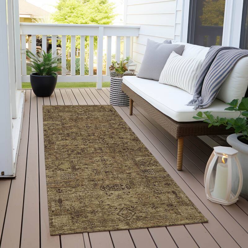 Machine Washable Indoor/ Outdoor Chantille Vintage Traditional Rug