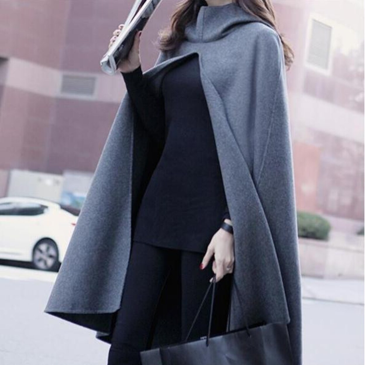 plus size winter cape coat
