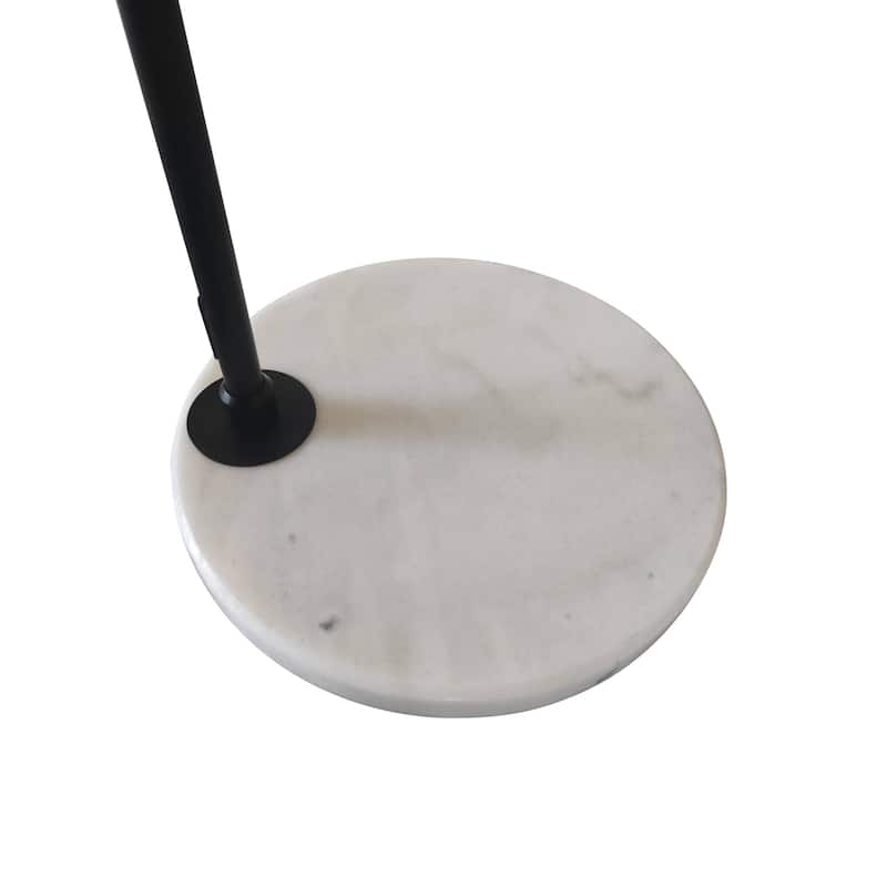 Floor Lamp with White Marble Base and Metal Lamp Shade Arco Collection - 76"
