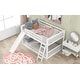 preview thumbnail 4 of 10, Full over Full Bunk Bed Wood Frame Guardrail Bed with Convertible Slide and Ladder, Compact Low Bunk Design